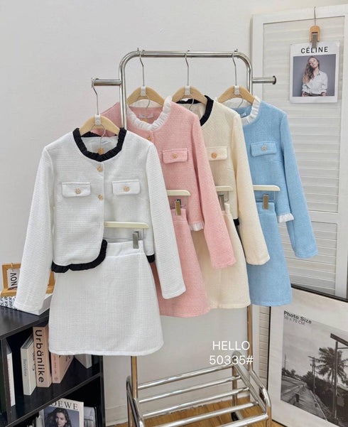 Women Stylish Short Tweed Co-Ord Sets